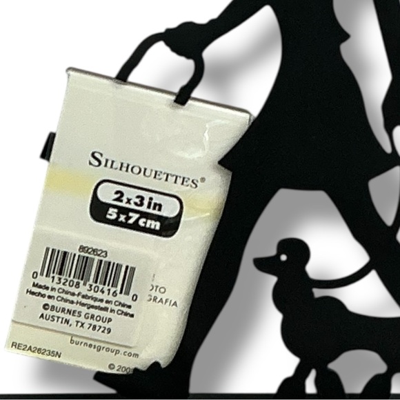 Silhouette Black Metal Dog Walker Picture Frame Matte Black Finish 6.75 Tall - Picture 10 of 16